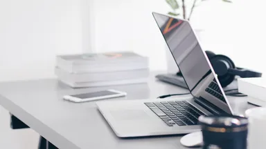 Laptop computer on a desk
